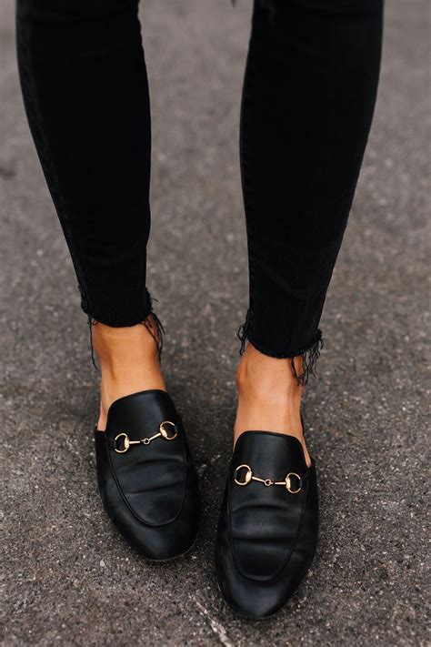 black gucci loafers with jeans|Gucci Loafers for Women .